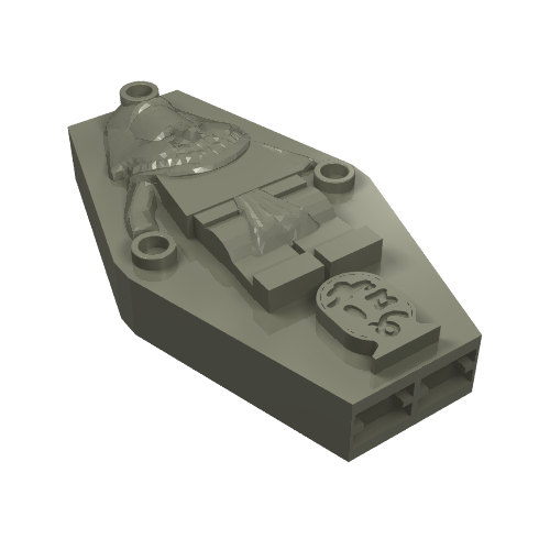 Sarcophagus Lid 2 x 4 x 6 with Mummy Relief [Plain] (Dark Gray)