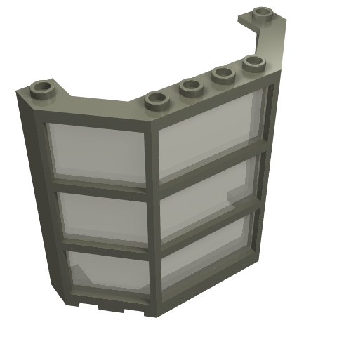 Window Bay 3 x 8 x 6 with Trans-Brown Glass (Dark Gray)