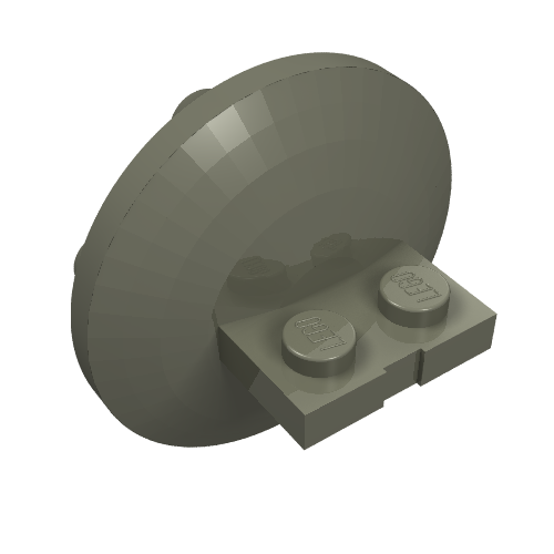 Plate Special 1 x 2 with 4 x 4 disk at 90 degrees (Dark Gray)