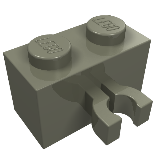Brick Special 1 x 2 with Vertical Clip [Thick U Clip] (Dark Gray)