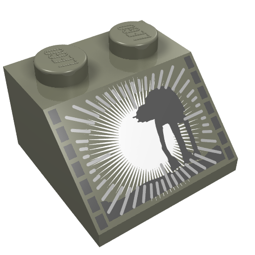 Brick Sloped 45° 2 x 2 with SW AT-AT Print (Dark Gray)
