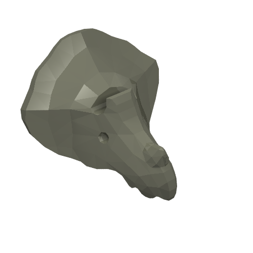 Animal Body Part, Dinosaur, Triceratops Head (Dark Gray)