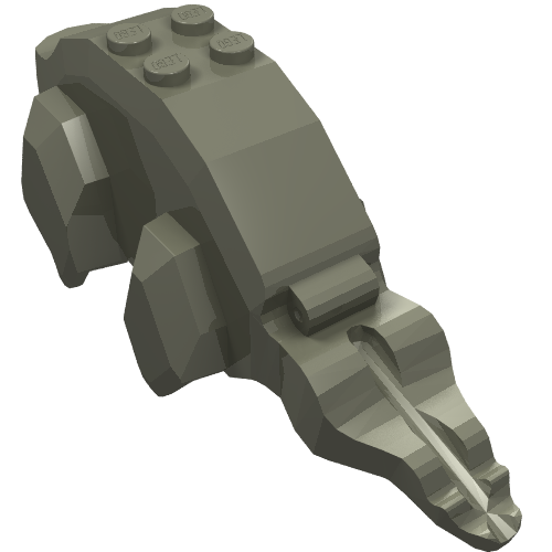 Animal Body Part, Dinosaur, Triceratops Body Top (Dark Gray)