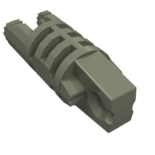 Hinge Cylinder 1 x 3 Locking with 1 Finger and 2 Fingers On Ends, without Hole, 9 Teeth (Dark Gray)