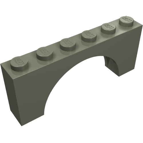 Brick Arch 1 x 6 x 2 - Thick Top with Reinforced Underside (Dark Gray)