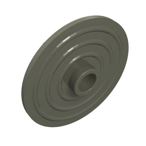 Shield Round with Stud (Dark Gray)