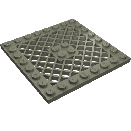 Plate Special 8 x 8 with Grille [No Hole in Center] (Dark Gray)