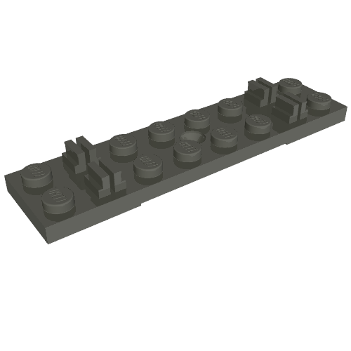 Train Track Sleeper Plate 2 x 8 without Cable Grooves (Dark Gray)