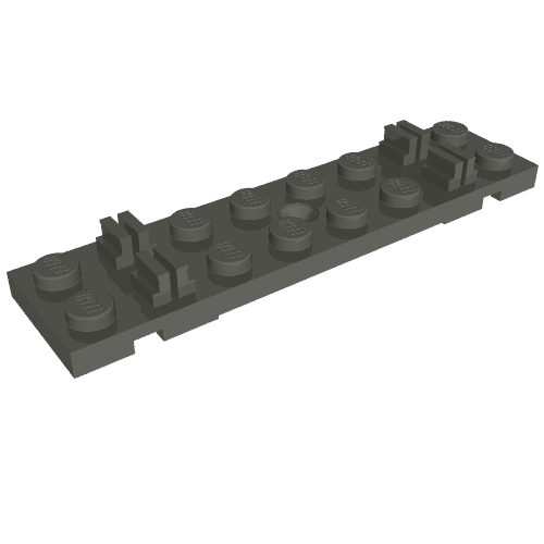 Vehicle Track, Train, Sleeper Plate 2 x 8 with Cable Grooves (Dark Gray)