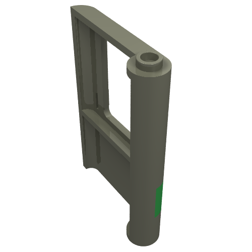 Door 1 x 4 x 5 Train Left with Green Stripe, Train Logo and Rivets Print (Dark Gray)