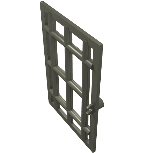Door 1 x 6 x 7 Barred (Dark Gray)