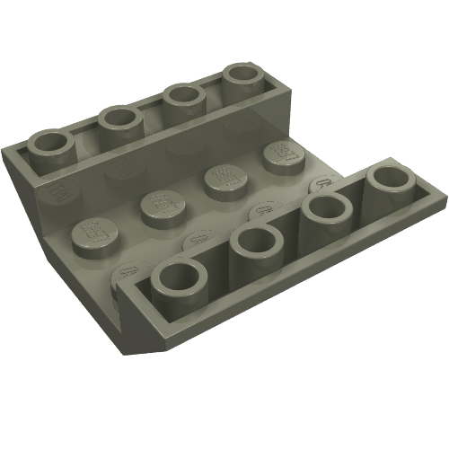 Brick Sloped Inverted 45° 4 x 4 Double with 4 x 2 Recessed (Dark Gray)