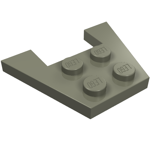 Wedge Plate 3 x 4 without Stud Notches (Dark Gray)