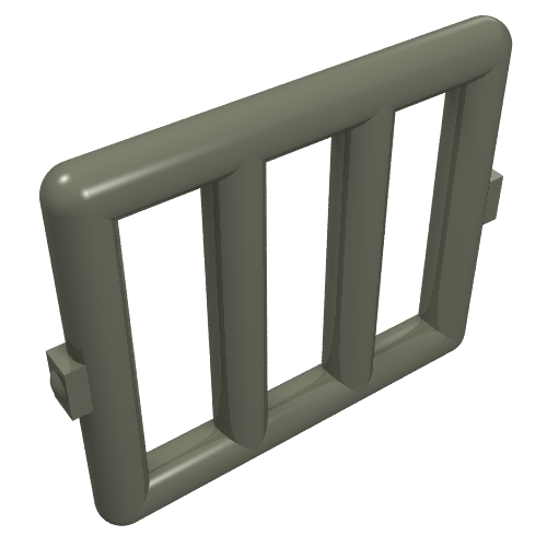 Bar 1 x 4 x 3 Window [Side Tabs] (Dark Gray)