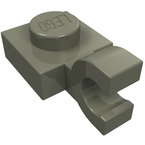 Plate Special 1 x 1 with Clip Horizontal [Thick U Clip] (Dark Gray)