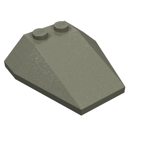 Brick Wedged, Sloped 4 x 4 Triple, No Stud Notches (Dark Gray)