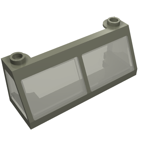 Windscreen 2 x 6 x 2 Train with Trans-Brown Glass (Dark Gray)