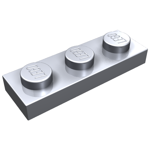 Plate 1 x 3 (Metallic Silver)
