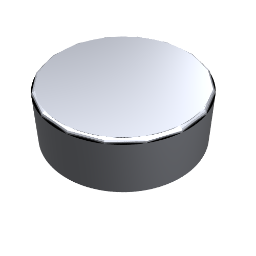 Tile Round 1 x 1 (Metallic Silver)