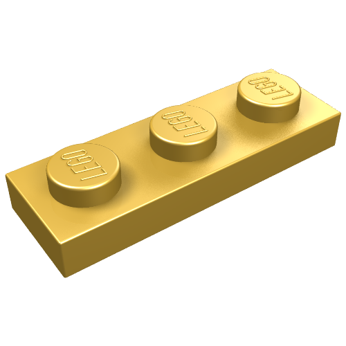 Plate 1 x 3 (Metallic Gold)