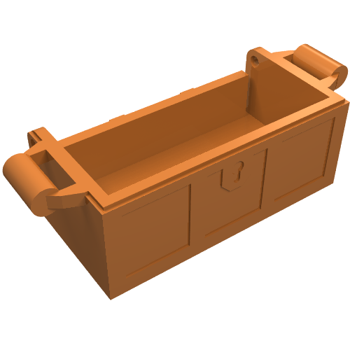 Treasure Chest Bottom with Rear Slots, with Groove (Medium Nougat)
