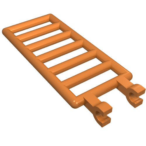 Bar 7 x 3 with Double Clips (Ladder) [Straight Clips] (Medium Nougat)
