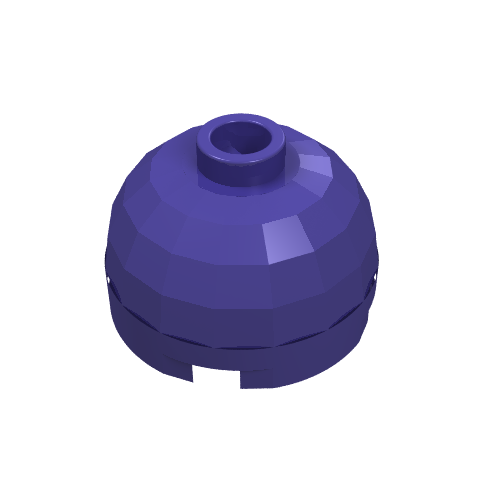 Brick Round 2 x 2 Dome Top, Blocked Open Stud, Bottom Axle Holder (Dark Purple)