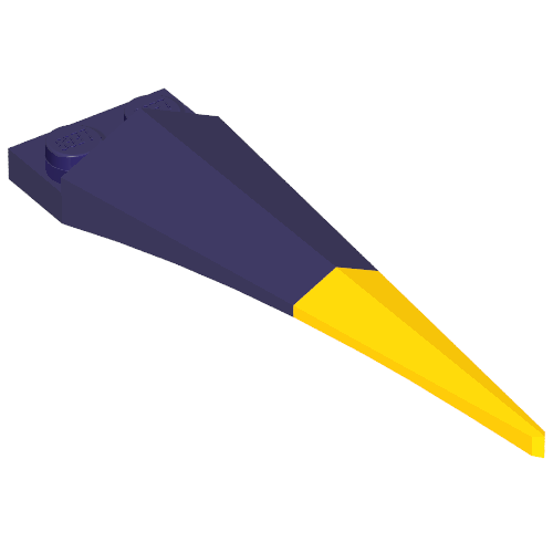 Plate Special 1 x 2 with Angular Extension and Flexible Yellow Tip (Dark Purple)