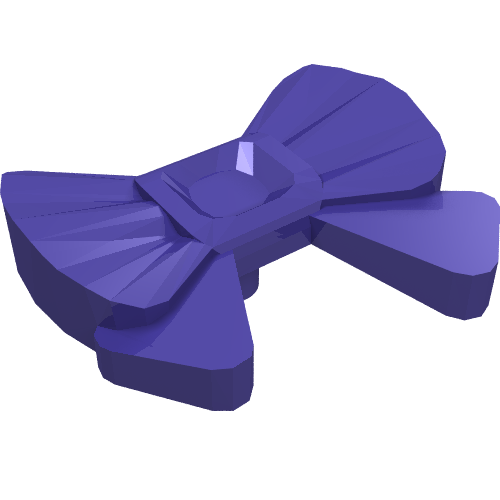 Headwear Accessory Bow with Pin (Dark Purple)