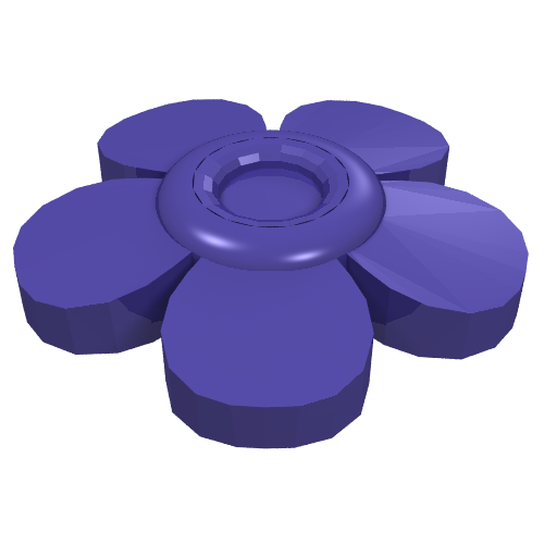 Headwear Accessory Flower with 5 Smooth Petals and Pin (Dark Purple)
