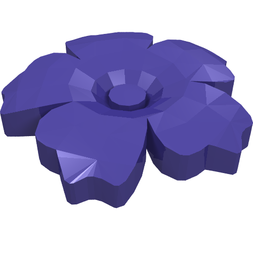 Headwear Accessory Flower with Serrated Petals and Pin (Dark Purple)