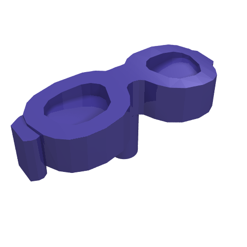 Headwear Accessory Glasses, Oval Shaped with Pin (Dark Purple)