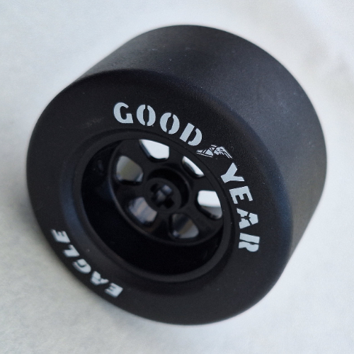 Wheel Rim 50 x 30 Wide with Black Slick Tyre with 'EAGLE', 'GOOD YEAR' Print (Black)