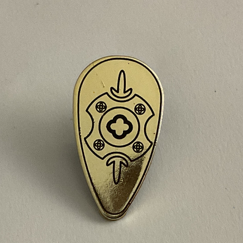 Shield Ovoid with Gold Chrome Geometric Print (Black)