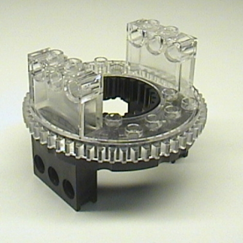 Technic Turntable Large Type 1, 56 Tooth with Trans-Clear Top [Complete Assembly] (Black)