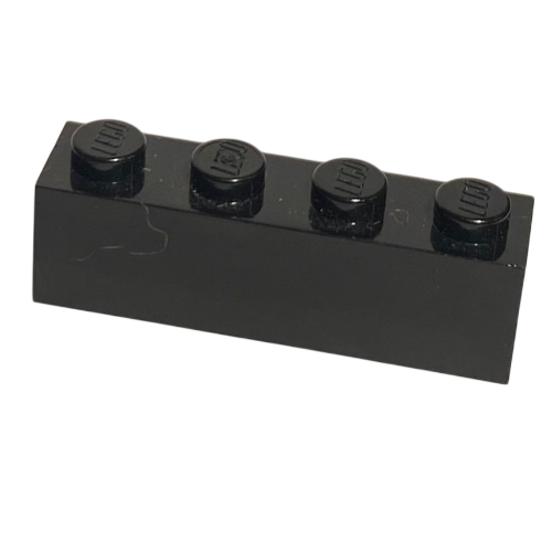 Brick 1 x 4 with Bottom Tubes, Lowered Center Cross Support (Black)