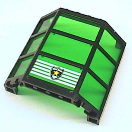Window Bay 3 x 8 x 6 with Trans-Green Glass and Police Shield Logo Print (Black)