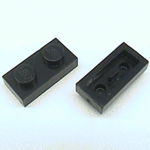 Plate 1 x 2 [Old Style Bottom] (Black)
