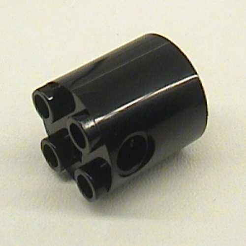 Brick Round 2 x 2 x 2 Robot Body, Axle Holder 'X' Orientation (Black)
