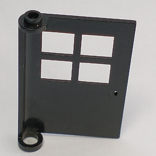 Door 1 x 4 x 5 with 4 Panes, Rounded Base (White)