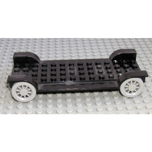 Fabuland, Vehicle Base, Car Chassis 14 x 6 New [Complete Assembly] (Black)
