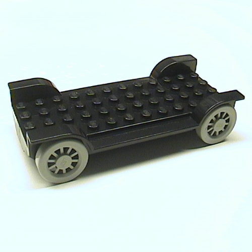Vehicle Base 12 x 6 with Light Gray Wheels [Complete Assembly] (Black)