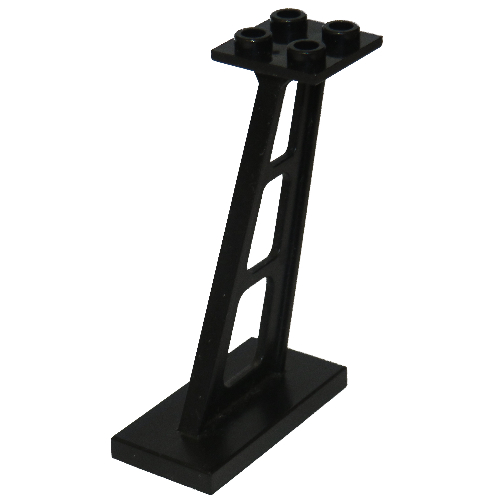 Support 2 x 4 x 5 Stanchion Inclined [3mm wide posts] (Black)