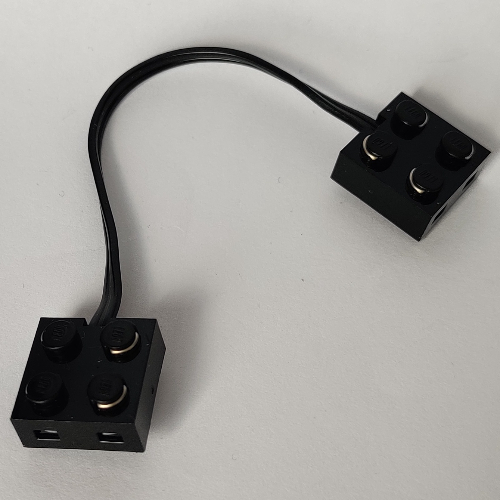 Wire with Brick 2 x 2 x 2/3 Pair, 15L (Black)
