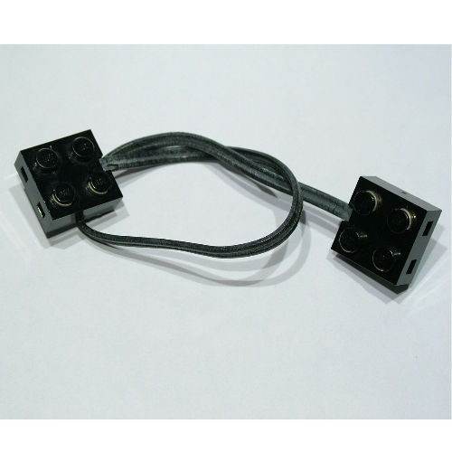 Wire with Brick 2 x 2 x 2/3 Pair, 26L (Black)