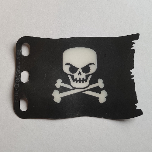 Flag 7 x 4 with Pirate Skull and Crossbones Print (Black)