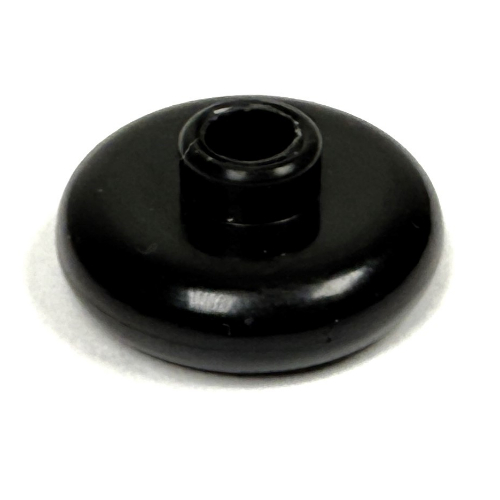 Pen Bead, Round Short, Curved Edge (Black)
