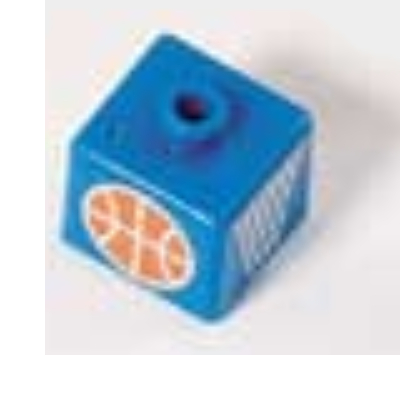 Pen Bead, Square with Basketball and Hoop Print (Blue)