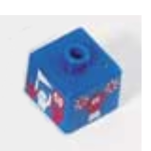 Pen Bead, Square with Fans, Cheerleader Print (Blue)