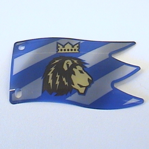 Flag with Lion with Crown Print (Blue)